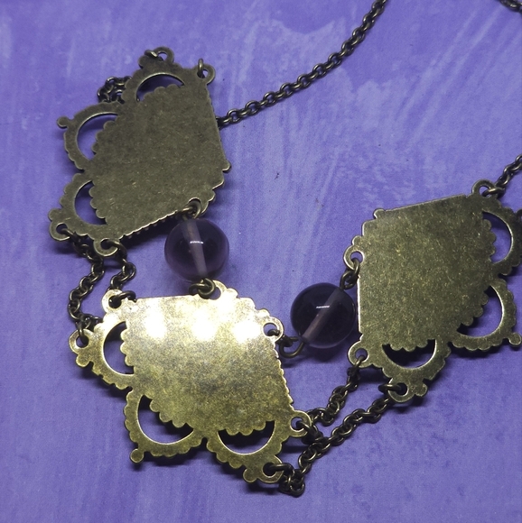 Jewelmint Vintage-Inspired Necklace with Cream and Brown Accents - Picture 6 of 7